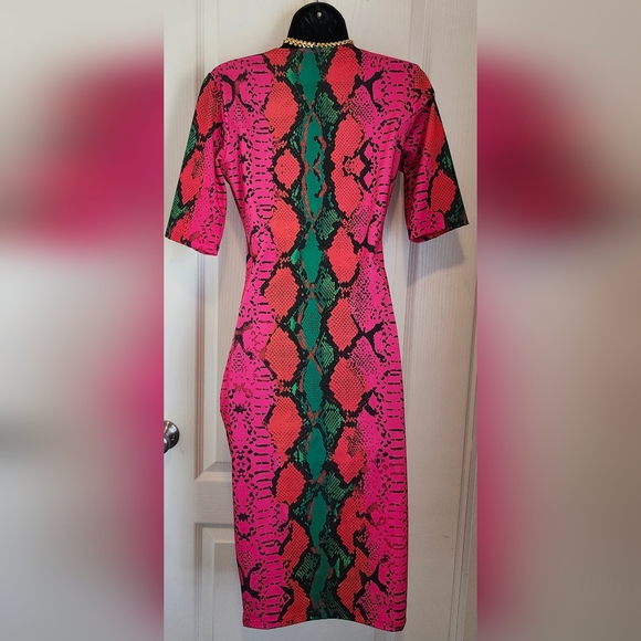 Goodtime USA pink, orange, and green snakeskin print dress Size medium EUC - Picture 3 of 3